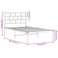 Giroletto con Testiera Metallo Bianco 90x200 cm 355701