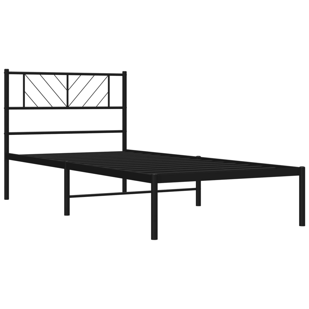 Giroletto con Testiera in Metallo Nero 107x203 cm 372175