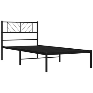 Giroletto con Testiera in Metallo Nero 107x203 cm 372175