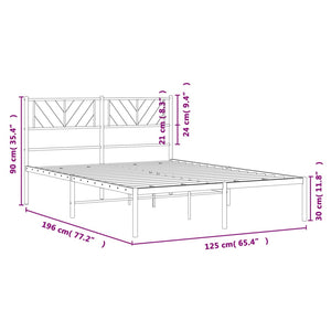 Giroletto con Testiera in Metallo Nero 120x190 cm 372176