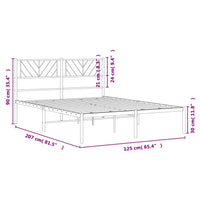 Giroletto con Testiera in Metallo Bianco 120x200 cm 372226