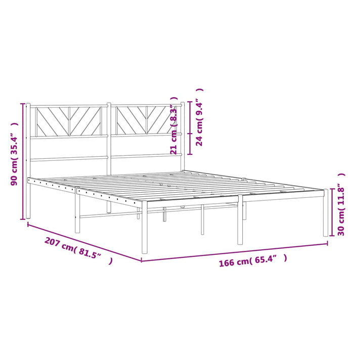 Giroletto con Testiera Metallo Bianco 160x200 cm 372231