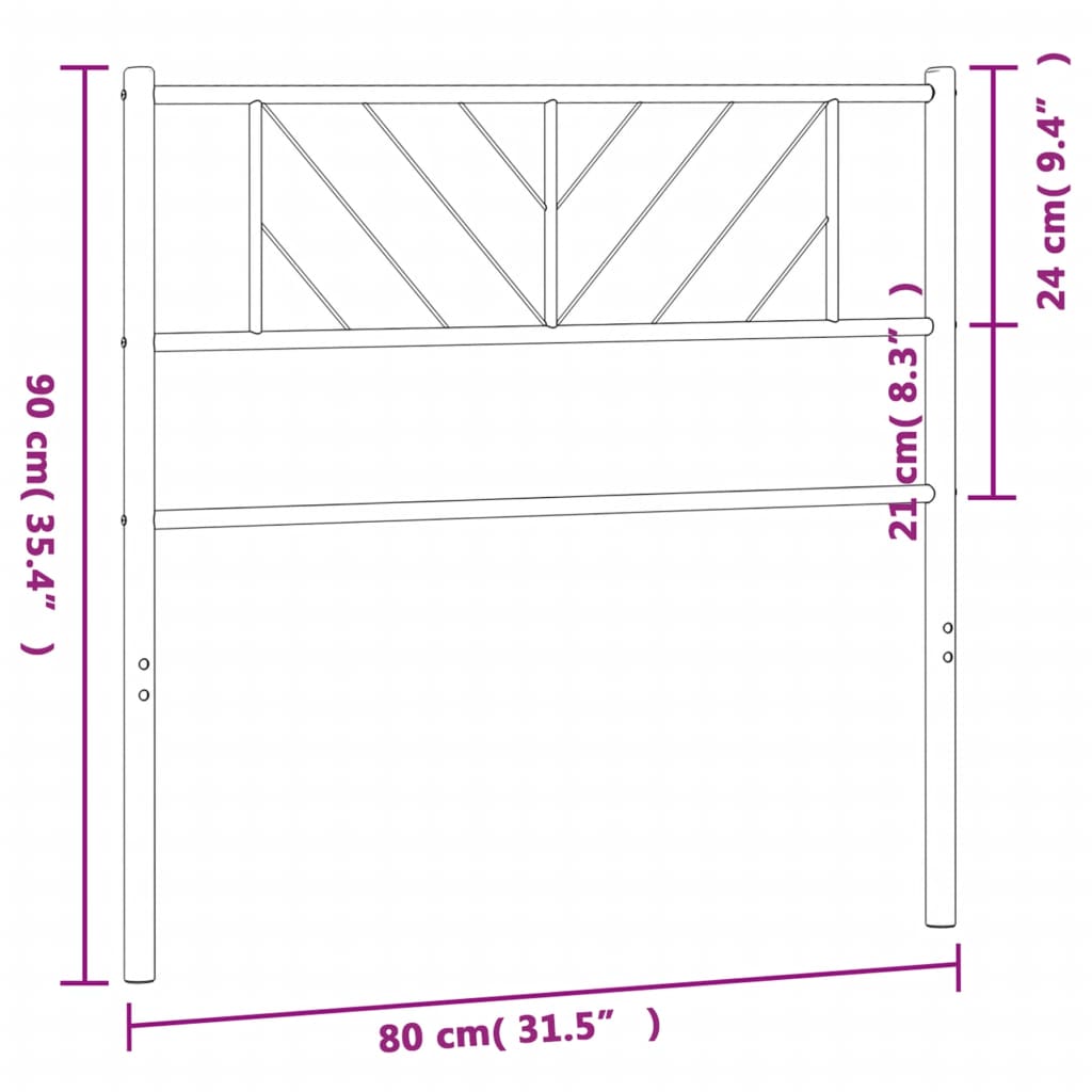 Testiera in Metallo Bianco 75 cm 372254