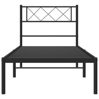 Giroletto con Testiera in Metallo Nero 90x190 cm 372269