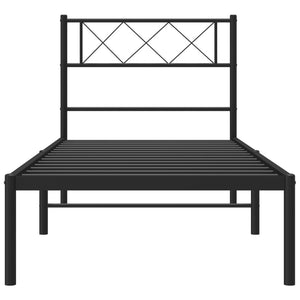 Giroletto con Testiera in Metallo Nero 90x190 cm 372269