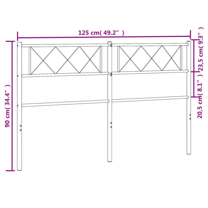 Testiera in Metallo Nero 120 cm 372308