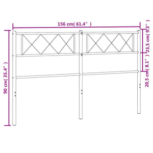 Testiera in Metallo Nero 150 cm 372311