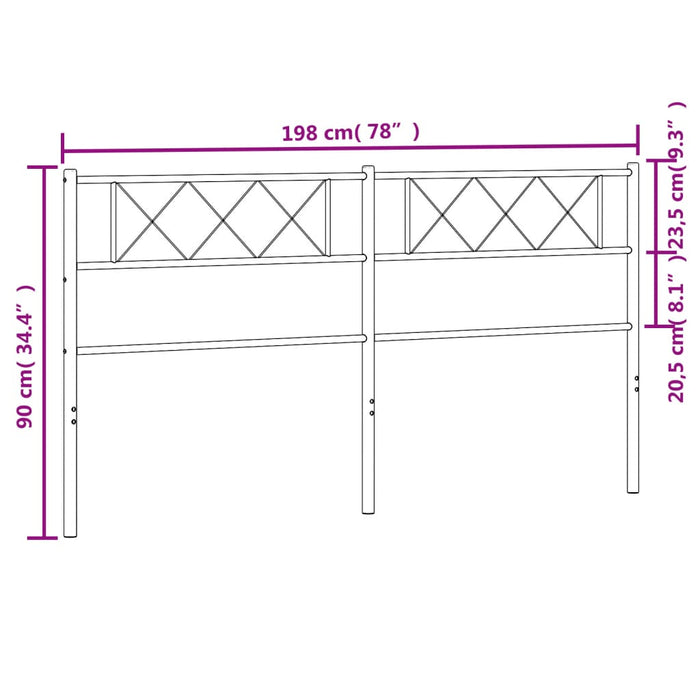 Testiera in Metallo Nero 193 cm 372314