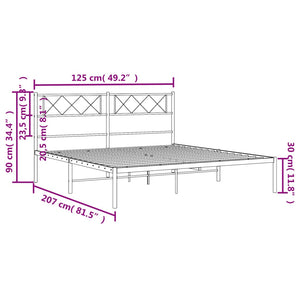 Giroletto con Testiera in Metallo Bianco 120x200 cm 372324