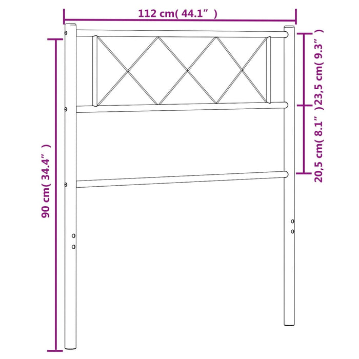 Testiera in Metallo Bianco 107 cm 372356