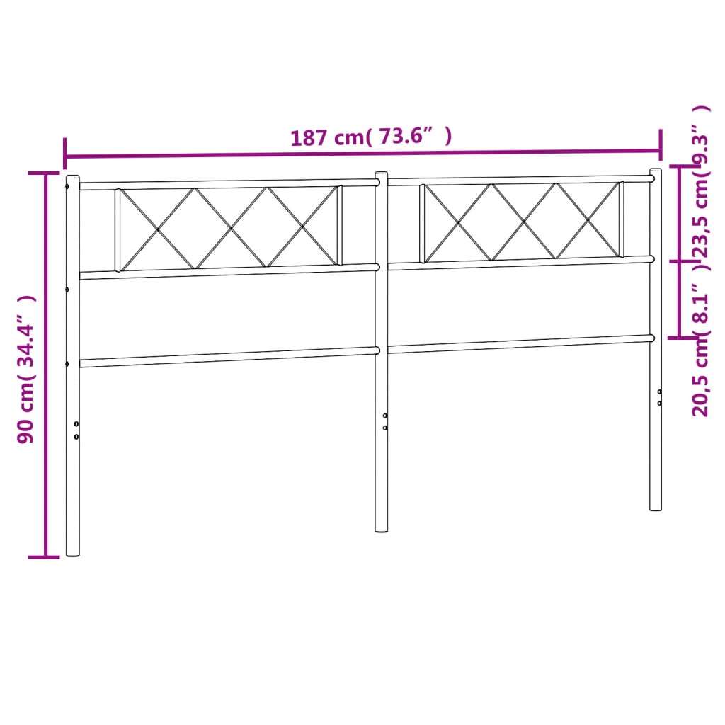 Testiera in Metallo Bianco 180 cm 372362