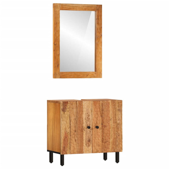 Set Mobili da Bagno 2pz in Legno Massello di Acacia 3206297