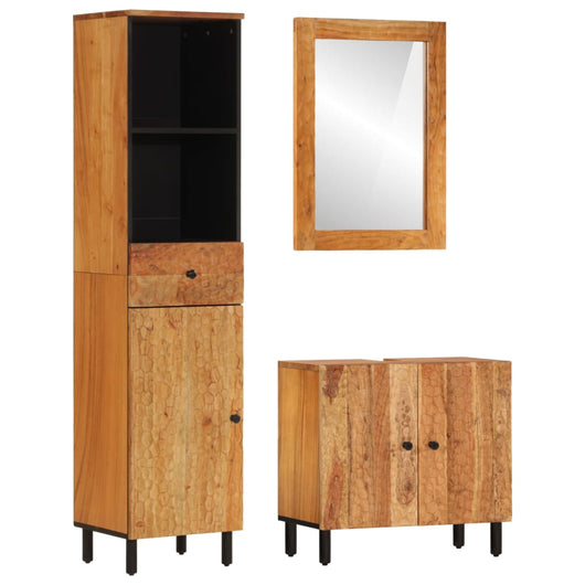 Set Mobili da Bagno 3pz in Legno Massello di Acaciacod mxl 113034