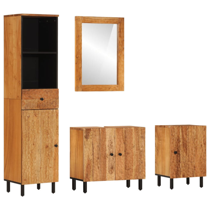 Set Mobili da Bagno 4pz in Legno Massello di Acaciacod mxl 89922