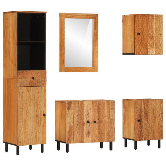 Set Mobili da Bagno 5pz in Legno Massello di Acacia 3206300