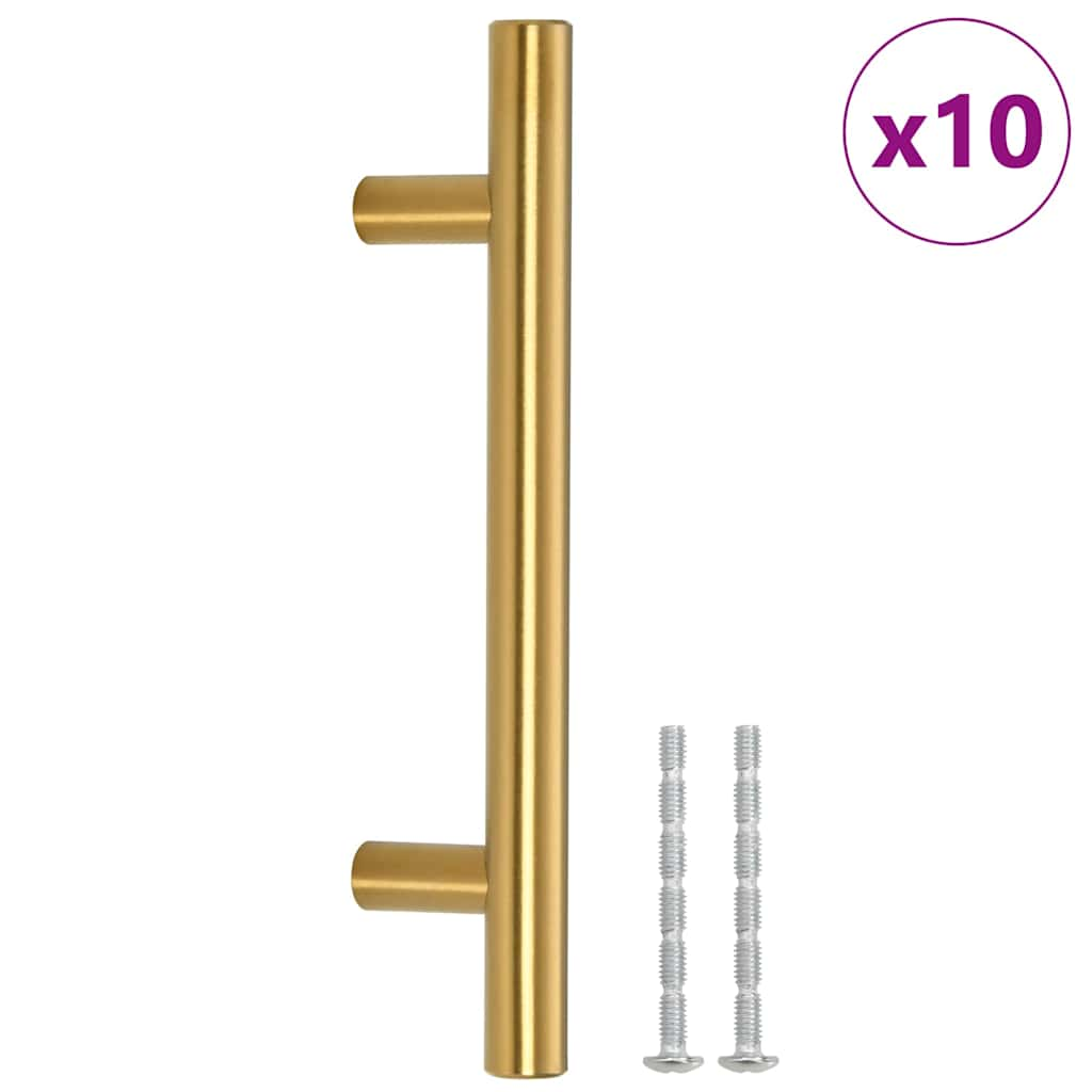 Maniglie per Mobili 10pz Oro 96mm in Acciaio Inox 155357