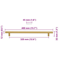 Maniglie per Mobili 5pz Oro 320mm in Acciaio Inox 155362