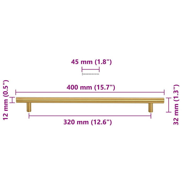 Maniglie per Mobili 5pz Oro 320mm in Acciaio Inox 155362