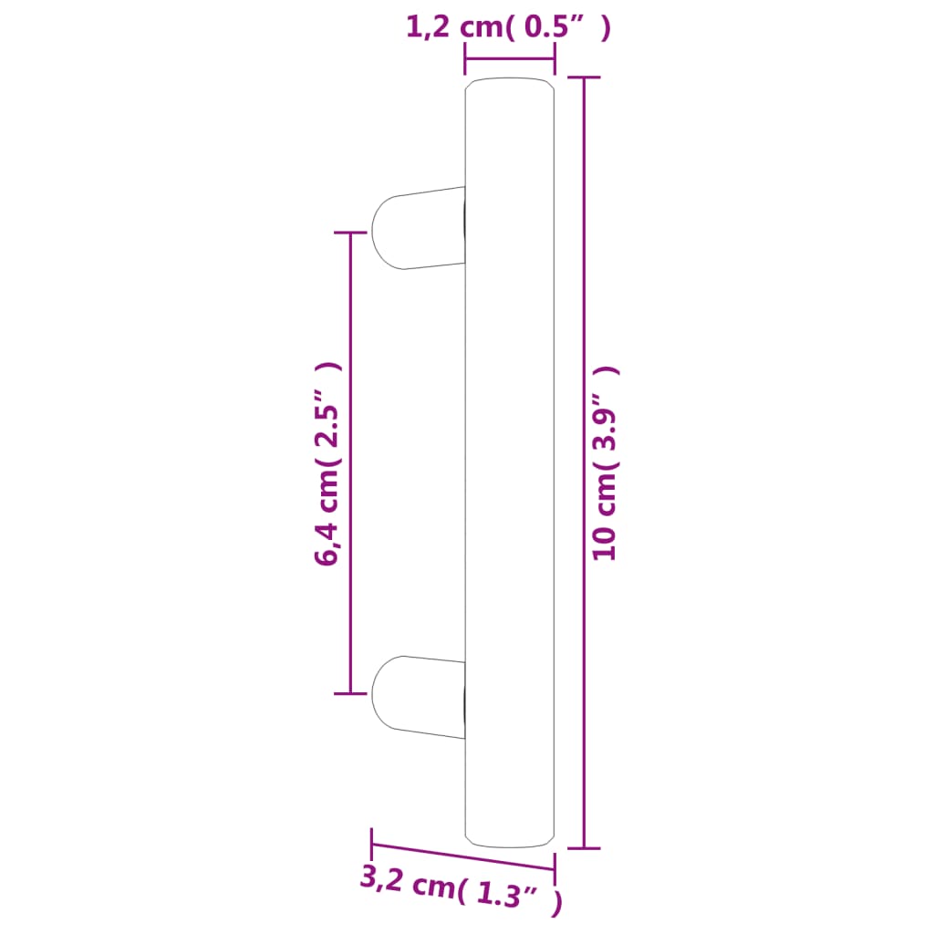 Maniglie per Mobili 10pz Nere 64mm in Acciaio Inox 155364