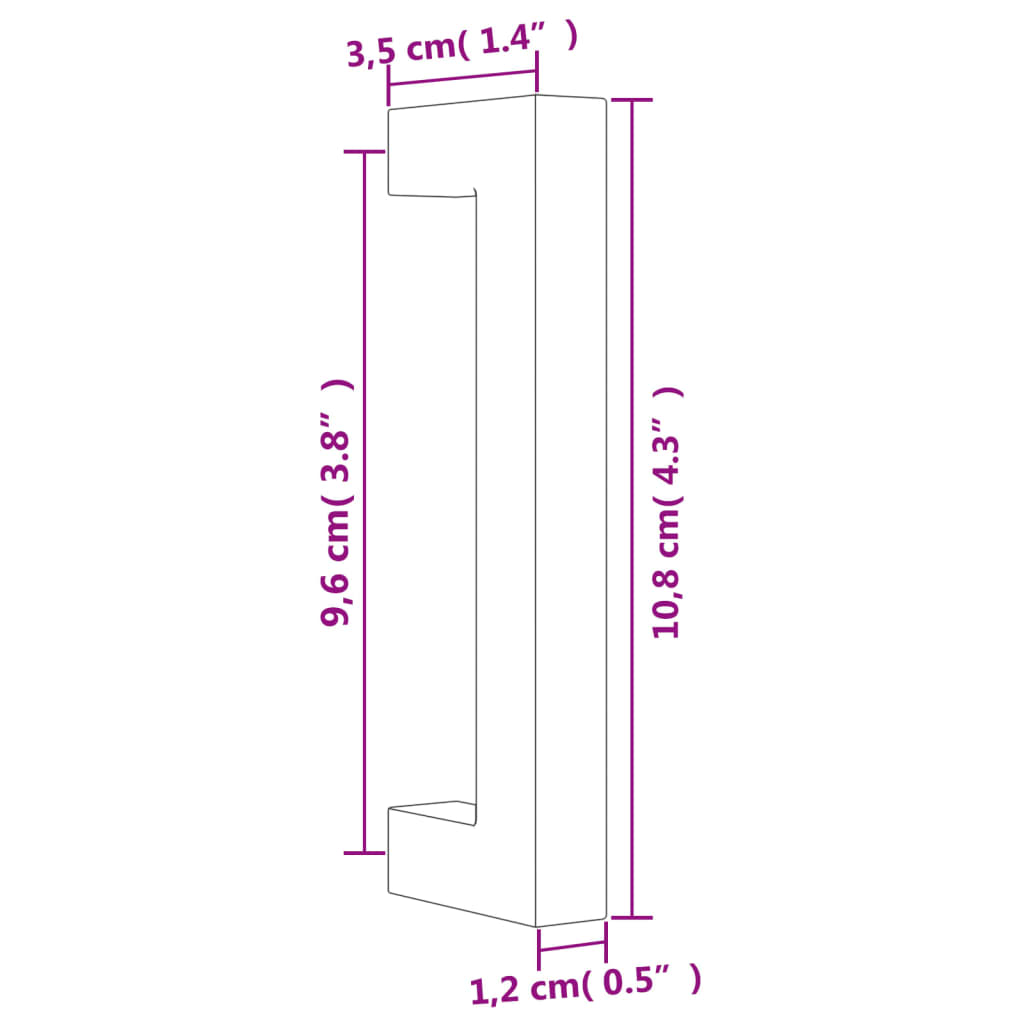 Maniglie per Mobili 10pz Argento 96mm in Acciaio Inox 155381