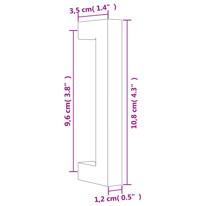 Maniglie per Mobili 10pz Argento 96mm in Acciaio Inox 155381