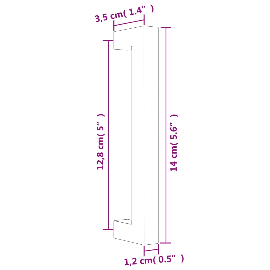 Maniglie per Mobili 10pz Argento 128mm in Acciaio Inox 155382