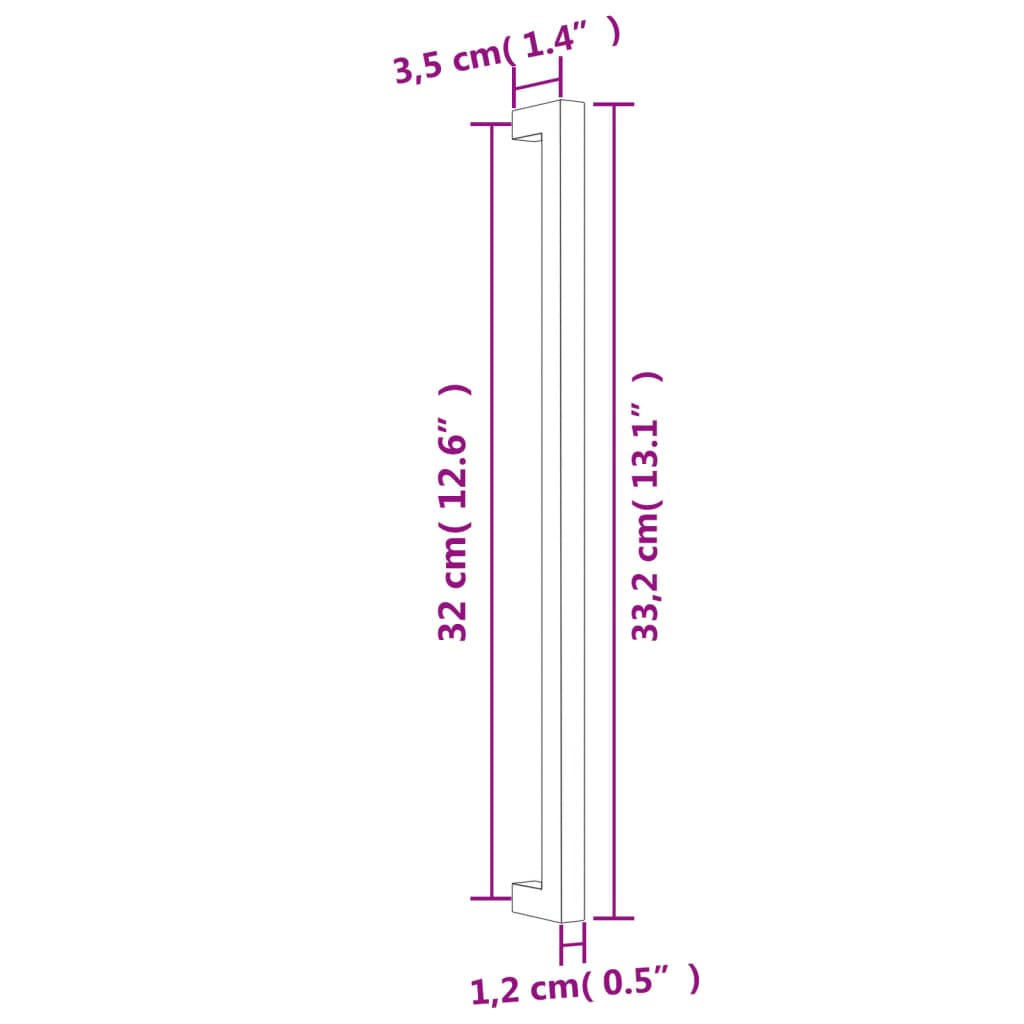 Maniglie per Mobili 5pz Argento 320mm in Acciaio Inox 155386