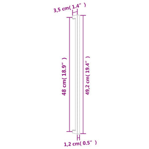 Maniglie per Mobili 5pz Argento 480mm in Acciaio Inox 155387