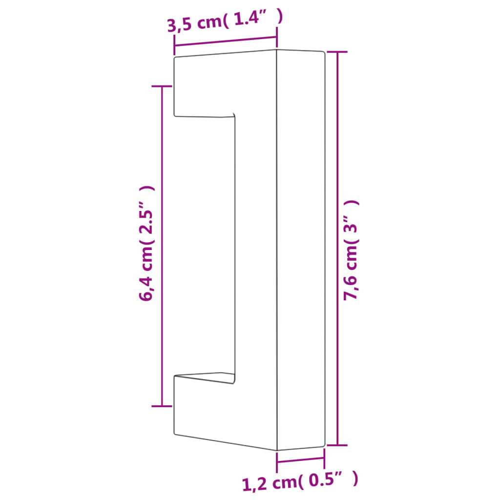 Maniglie per Mobili 10pz Oro 64mm in Acciaio Inox 155388