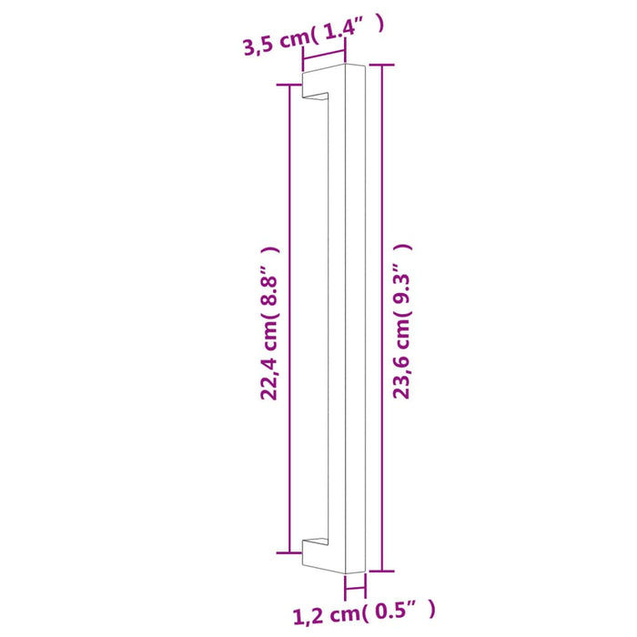 Maniglie per Mobili 5pz Oro 224mm in Acciaio Inox 155393