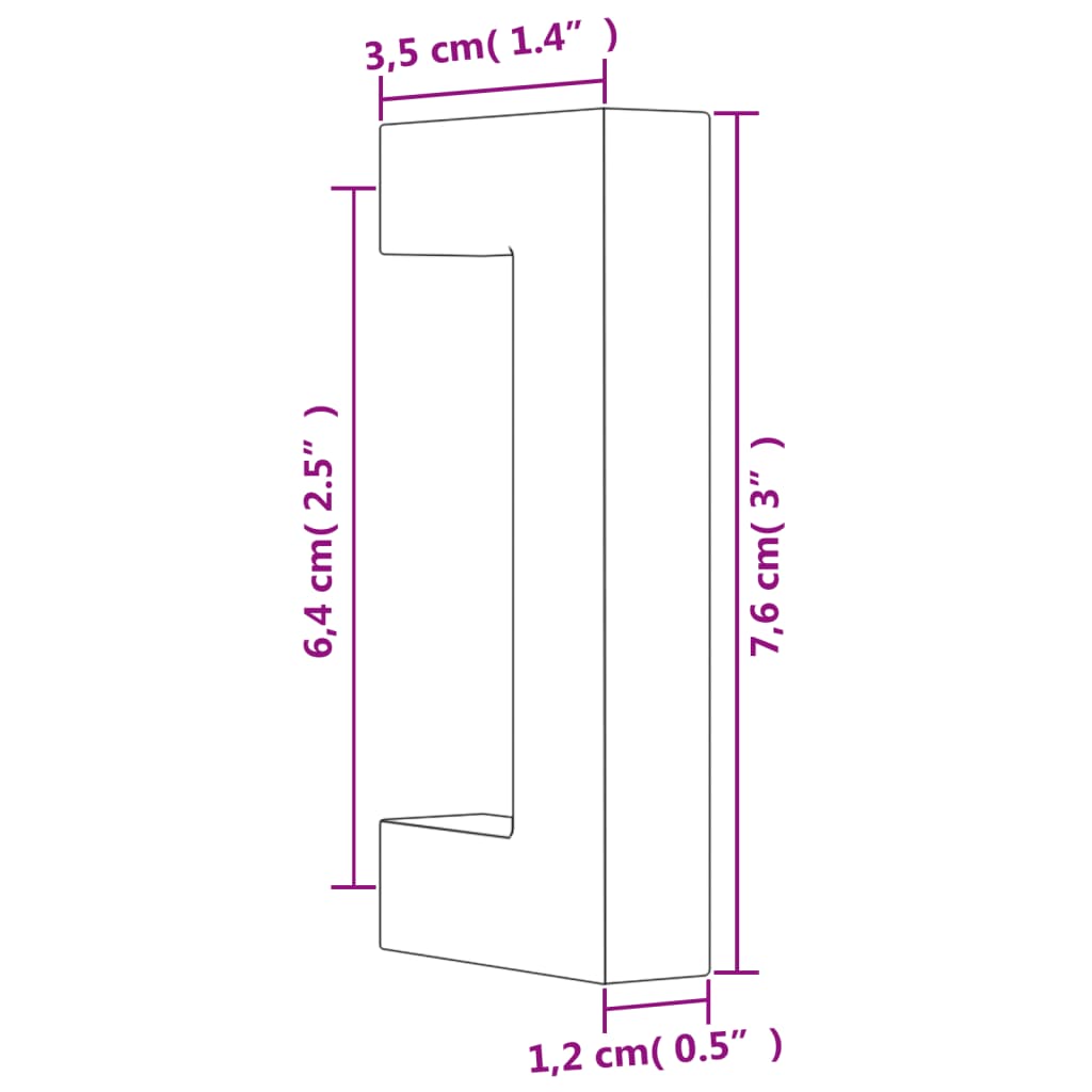 Maniglie per Mobili 10pz Nere 64mm in Acciaio Inox 155396