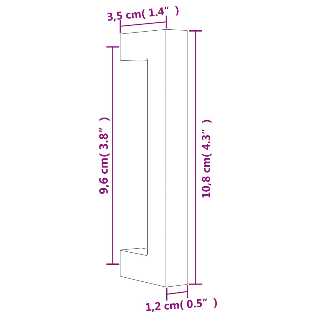 Maniglie per Mobili 10pz Nere 96mm in Acciaio Inox 155397