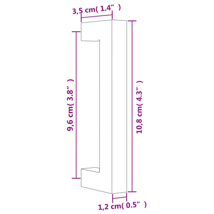 Maniglie per Mobili 10pz Nere 96mm in Acciaio Inox 155397