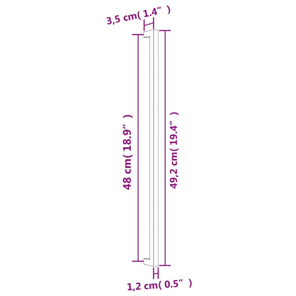 Maniglie per Mobili 5pz Nere 480mm in Acciaio Inox 155403