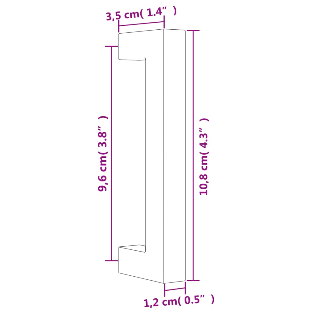 Maniglie per Mobili 10pz Bronzo 96mm in Acciaio Inox 155405