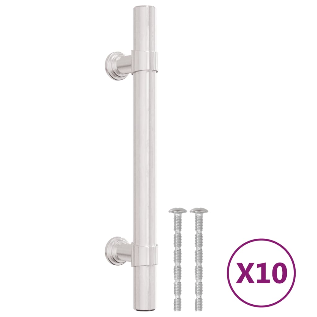 Maniglie per Mobili 10pz Argento 96mm in Acciaio Inoxcod mxl 108951