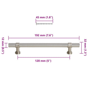 Maniglie per Mobili 10pz Argento 128mm in Acciaio Inox 155414