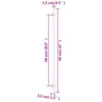 Maniglie per Mobili 5pz Argento 480mm in Acciaio Inox 155419