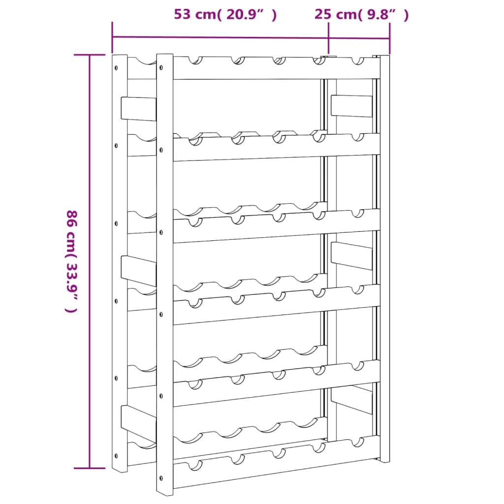 Portabottiglie per 30 Bottiglie Grigio Legno Massello di Pino 373380