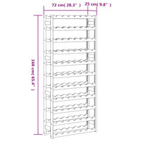 Portabottiglie per 77 Bottiglie Grigio Legno Massello di Pino 373383