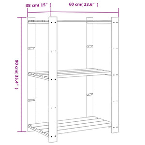 Scaffale a 3 Livelli Marrone 60x38x90 cm in Legno di Pino 373398