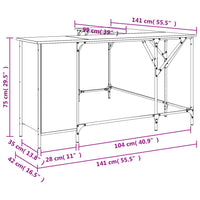 Scrivania Nera 141x141x75 cm in Legno Multistrato 837597