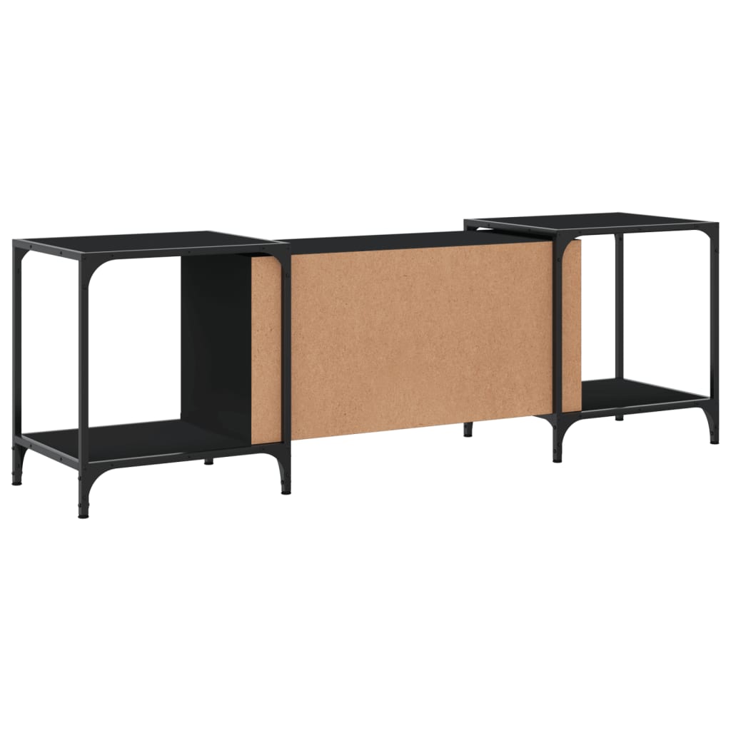 Mobile Porta TV Nero 153x37x50 cm in Legno Multistrato 837602