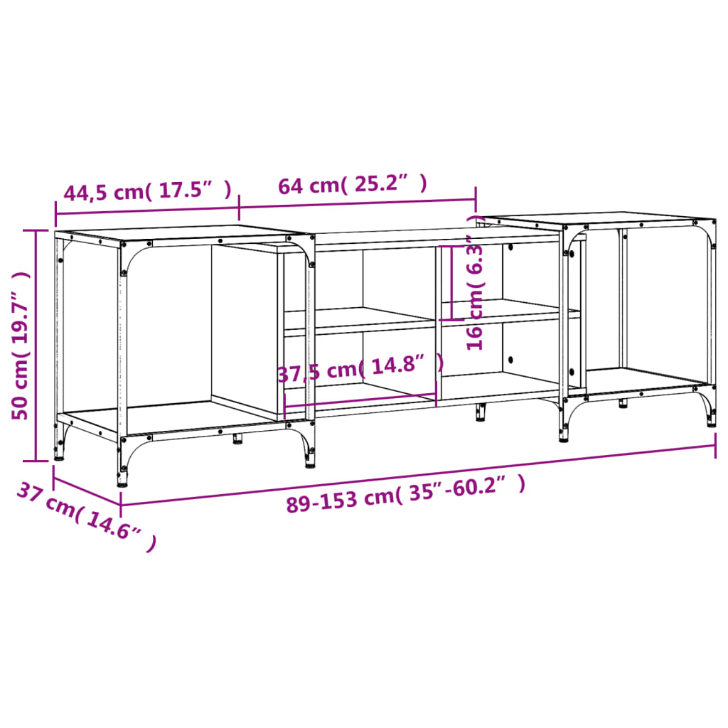 Mobile Porta TV Nero 153x37x50 cm in Legno Multistrato 837602