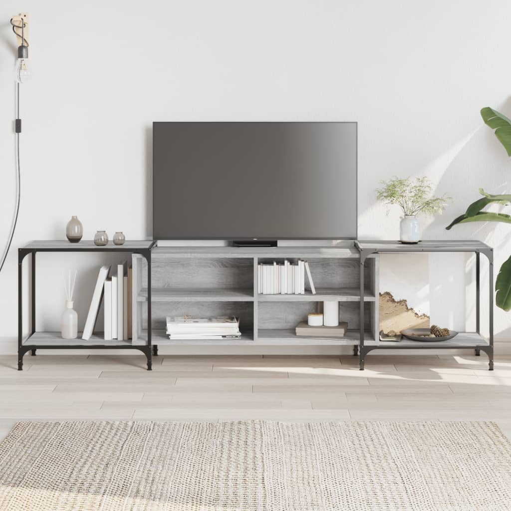 Mobile Porta TV Grigio Sonoma 203x37x50 cm in Legno Multistrato 837610