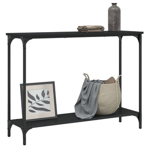 Tavolino Consolle Nero 101x30,5x75 cm in Legno Multistrato 837702