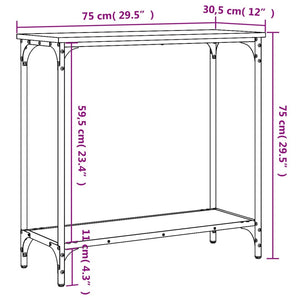 Tavolino Consolle Grigio Sonoma 75x30,5x75 cm Legno Multistrato 837710