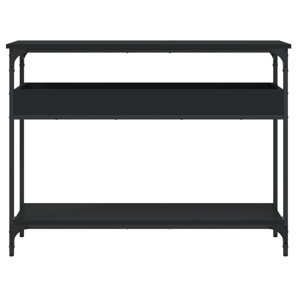 Tavolo Consolle con Ripiano Nero 100x29x75cm Legno Multistrato 837717