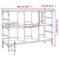 Credenza Rovere Marrone 102x32x73,5 cm in Legno Multistrato 837726