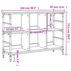 Credenza Rovere Marrone 102x32x73,5 cm in Legno Multistrato 837726